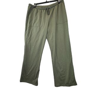 NWT Ulla Popken Women’s Plus Size 20/22‎ Olive Green Wife Leg Pants Soft Stretch